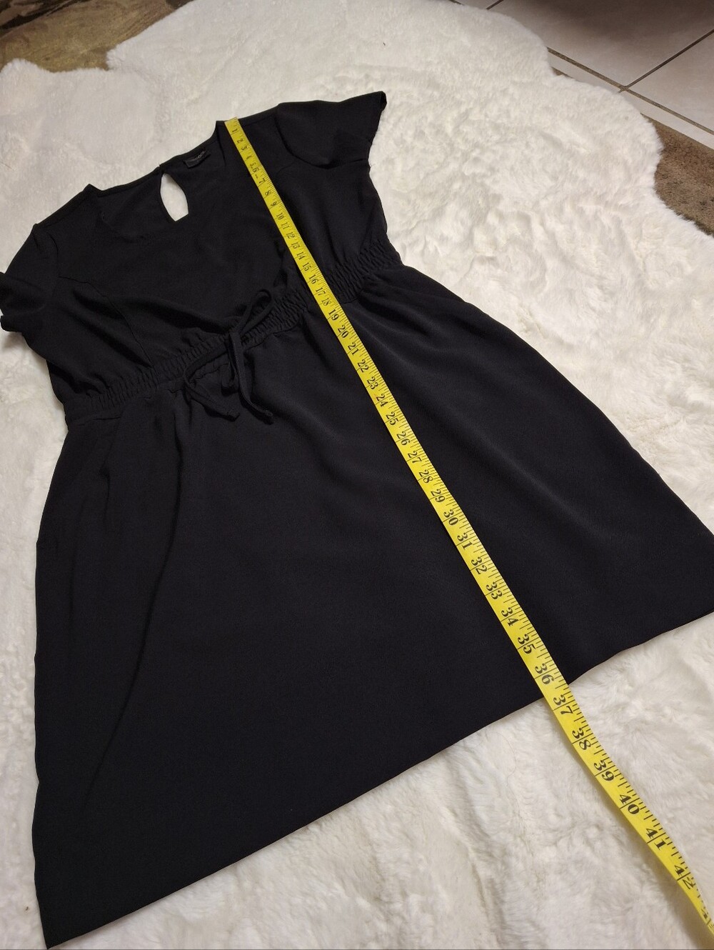 32 Degrees Soft Twill Black Drawstring Waist Dress Women Size Medium - Picture 14 of 16